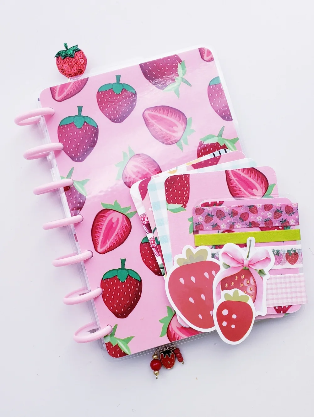 Strawberry Sweet Berries Pink Girly Planner HP Mini Size Cover Set